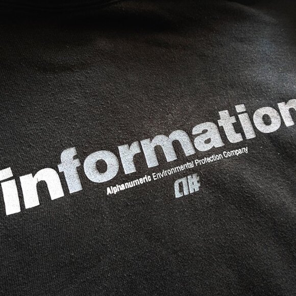 Alphanumeric Information Hoodie Sweatshirt Sweater Deadstock Vintage Skateboard - Picture 4 of 5